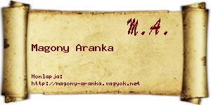 Magony Aranka névjegykártya